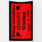 Red Black Gratulationen Graduate Abschluss Banner (Vertikal)
