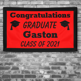 Red Black Gratulationen Graduate Abschluss Banner