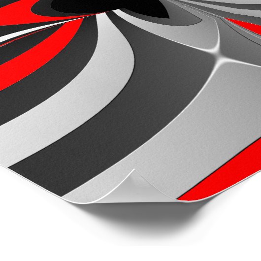 Red Black Gray Abstrakt Poster (Ecke)