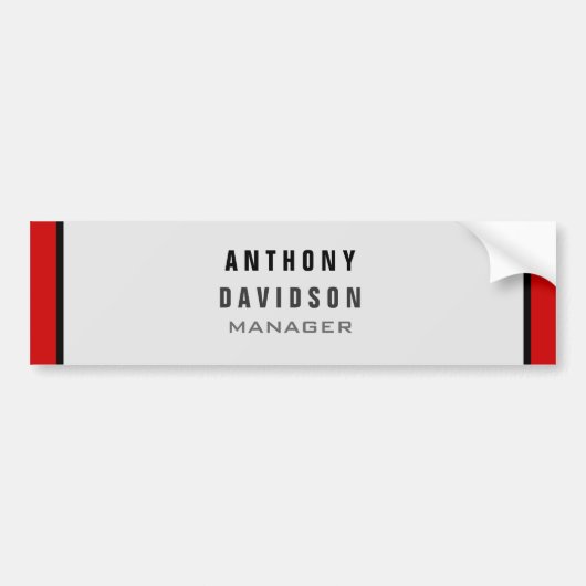 Red Black Gray Border Pattern Business Card Autoaufkleber (Vorne)