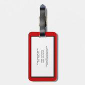 Red Black Gray Border Pattern Business Card Gepäckanhänger (Rückseite vertikal)