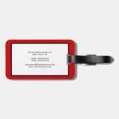 Red Black Gray Border Pattern Business Card Gepäckanhänger (Rückseite horizontal)