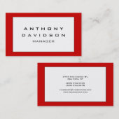 Red Black Gray Border Pattern Business Card Visitenkarte (Vorne/Hinten)