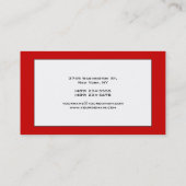 Red Black Gray Border Pattern Business Card Visitenkarte (Rückseite)