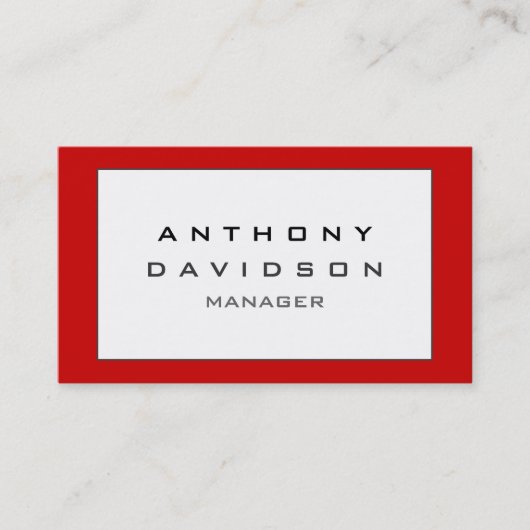 Red Black Gray Border Pattern Business Card Visitenkarte (Vorderseite)