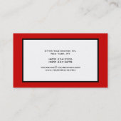 Red Black Gray Border Pattern Business Card Visitenkarte (Rückseite)