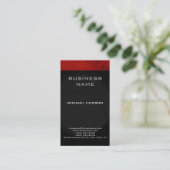 Red Black Gray Consultant Business Card Visitenkarte (Stehend Vorderseite)