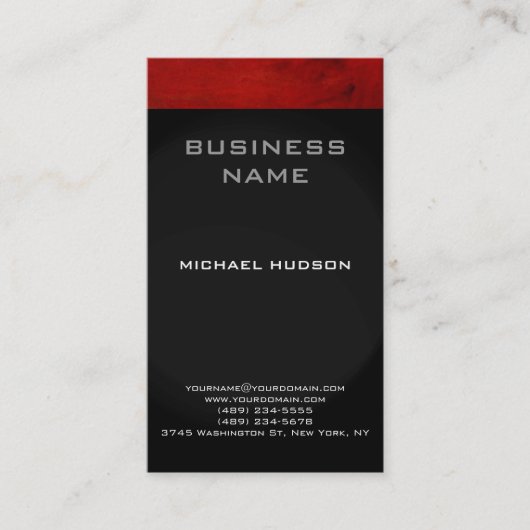 Red Black Gray Consultant Business Card Visitenkarte (Vorderseite)
