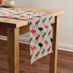 Red Black Gray Else Pattern Kurzer Tischläufer