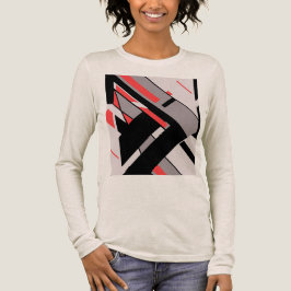 Red Black Gray Geometric MCM-ähnliches Diagonal-De Tri-Blend Shirt
