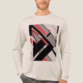 Red Black Gray Geometric MCM-ähnliches Diagonal-De Tri-Blend Shirt (Vorderseite)