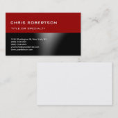 Red Black Gray Moderne Schlichte Visitenkarte (Vorne/Hinten)