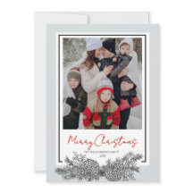 Red Black Gray Modernes Elegantes Foto Weihnachten