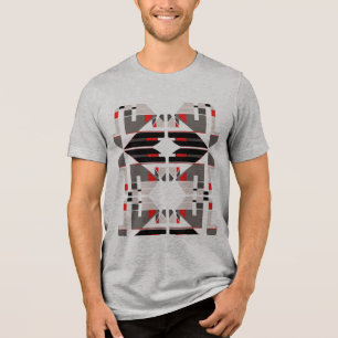 Red Black Gray Symmetrie Südwest Art inspiriert Tri-Blend Shirt