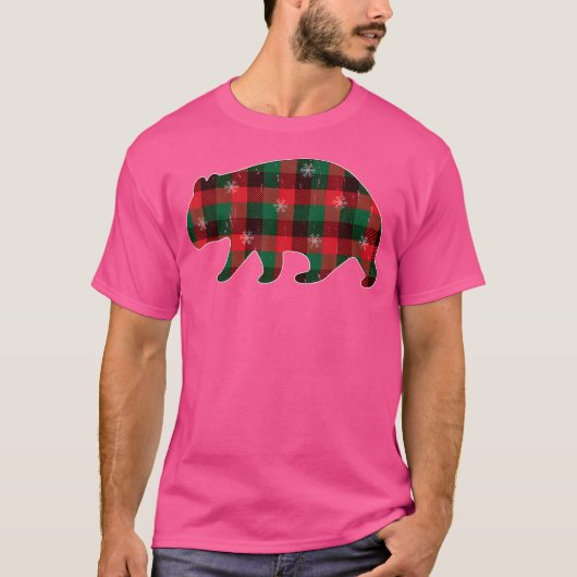 Red Black Green Buffalo Kariert Wombats Weihnachte T-Shirt (Vorderseite)