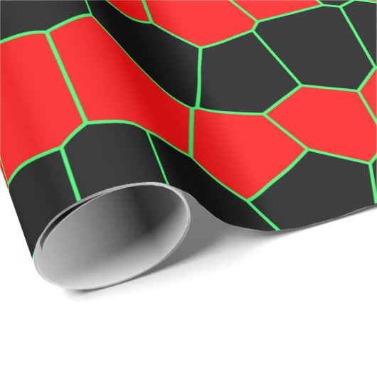Red Black Green Cool Stylish Trendy Pattern Geschenkpapier (Rolleneckpunkt)