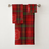 Red Black Green Cosy Plaid Badhandtuch Set (Insitu)