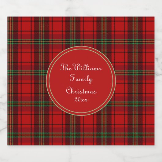 Red Black Green - Cosy Plaid Bierflaschenetikett (Einzelnes Label)