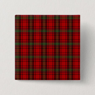 Red Black Green Cosy Plaid Button