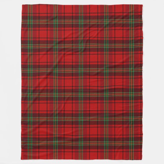 Red Black Green Cosy Plaid Fleecedecke (Vorderseite)