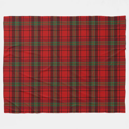 Red Black Green Cosy Plaid Fleecedecke (Vorderseite (Horizontal))