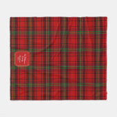 Red Black Green Cosy Plaid Fleecedecke (Vorderseite (Horizontal))