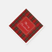 Red Black Green Cosy Plaid Frohe Weihnachten Serviette (Ecke)