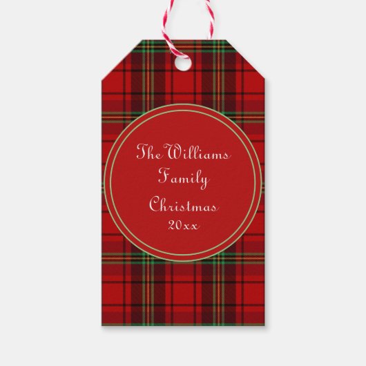 Red Black Green - Cosy Plaid Geschenkanhänger (Vorderseite)