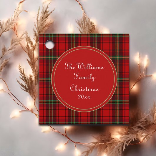 Red Black Green - Cosy Plaid Geschenkanhänger