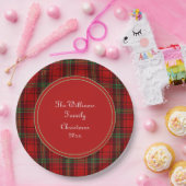 Red Black Green - Cosy Plaid - Name Pappteller (Party)