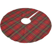 Red Black Green Cosy Plaid Polyester Weihnachtsbaumdecke (Schrägansicht)