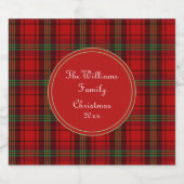 Red Black Green - Cosy Plaid Schaumweinetikett (Einzelnes Label)