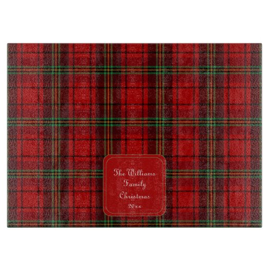 Red Black Green Cosy Plaid Schneidebrett (Vorderseite)
