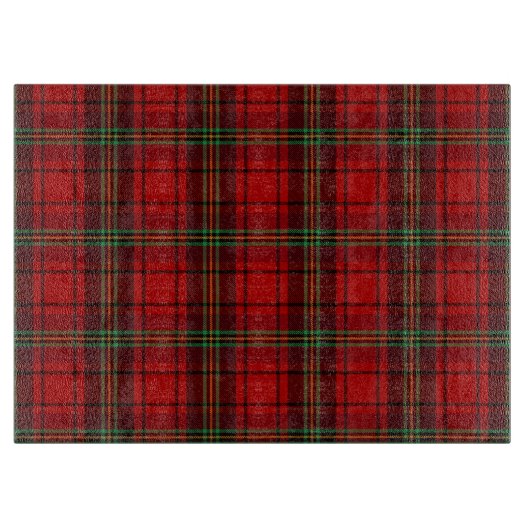 Red Black Green Cosy Plaid Schneidebrett (Vorderseite)