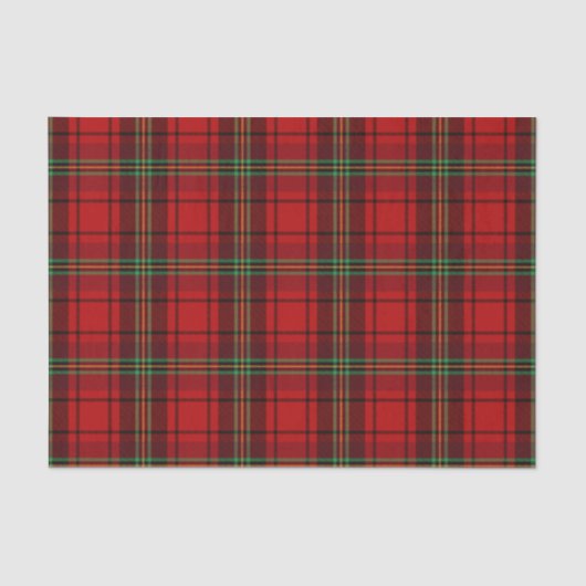 Red Black Green Cosy Plaid Seidenpapier (Vorderseite)