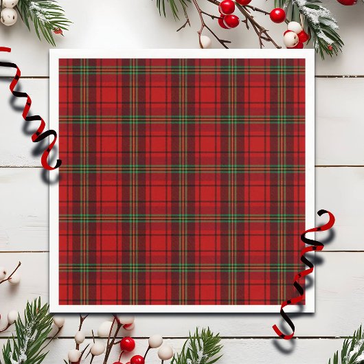 Red Black Green Cosy Plaid Serviette