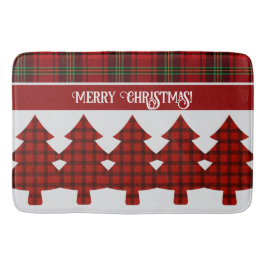 Red Black Green Cosy Tartan Badematte