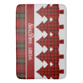 Red Black Green Cosy Tartan Badematte (Vorderseite Vertikal)