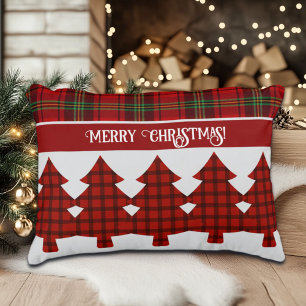 Red Black Green Cosy Tartan Dekokissen