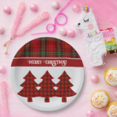 Red Black Green Cosy Tartan Pappteller (Party)