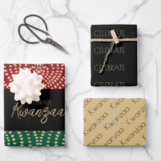 Red Black Green Geschenkpapier Set (Vorderseite)