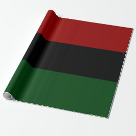 Red Black Green Happy Kwanzaa Pan African stripes Geschenkpapier