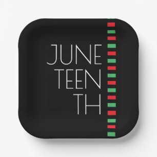 Red Black Green Juneteenth Pappteller