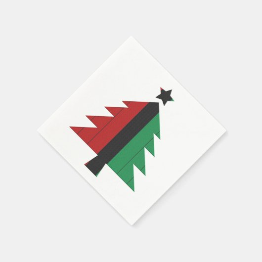 Red Black Green Kinara Christmas Tree Kwanzaa Serviette (Ecke)
