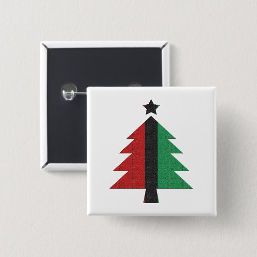 Red Black Green Kinara Kwanzaa Weihnachtsbaum Button (Vorne & Hinten)