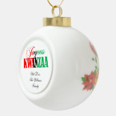 Red Black Green Kinara Striped Joyous Kwanzaa Keramik Kugel-Ornament (Rechts)