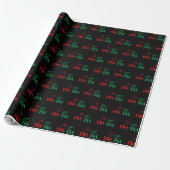 Red Black Green Kinara Typografie Happy Kwanzaa Geschenkpapier (Ungerollt)