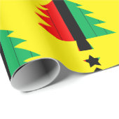 Red Black Green Kwanzaa Weihnachtsbaum Gelb Geschenkpapier (Rolleneckpunkt)