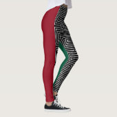 Red Black Green Maze African Mud Cloud Leggings (Rechts)