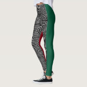 Red Black Green Maze African Mud Cloud Leggings (Links)